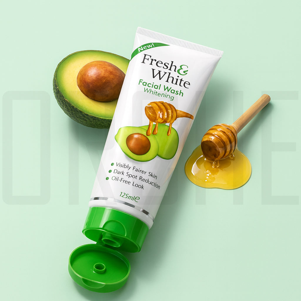 Fresh & White Whitening Facial Wash – Honey & Avocado – Dark Spot Reduction + Oil Control – 125ml