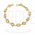 Elegant Rhombus-Link Gold Imitation Chain Bracelet for Women – Premium Fashion Jewelry