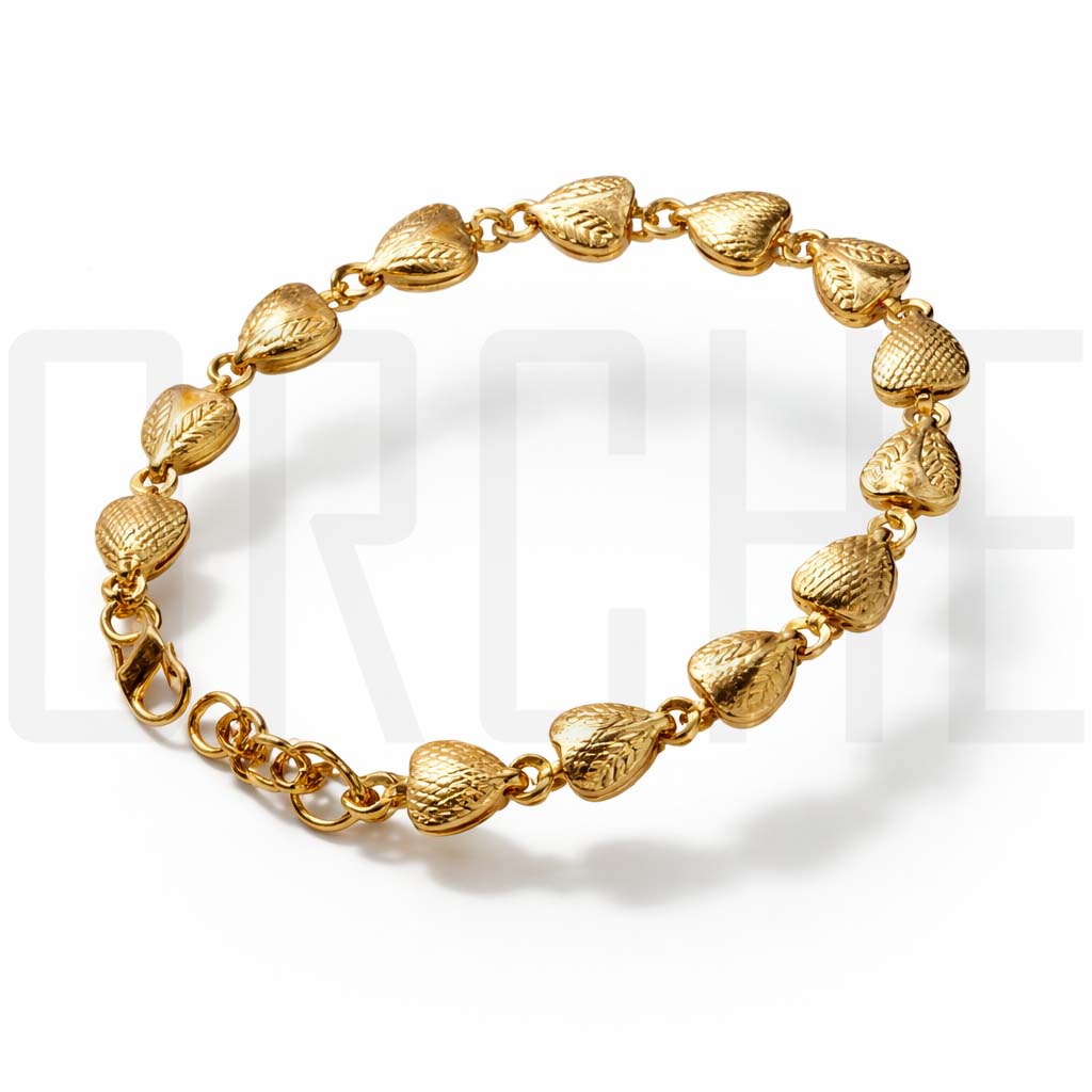 Gold Heart Link Imitation Bracelet for Women – Lightweight, Daily Wear Fashion Jewelry