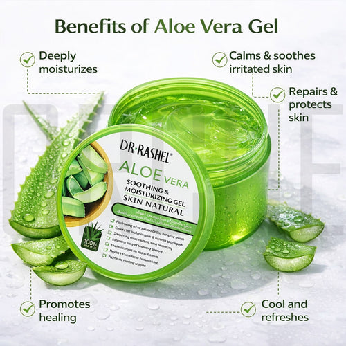 Dr. Rashel Aloe Vera Soothing & Moisturizing Gel for Face & Body – Natural Hydration