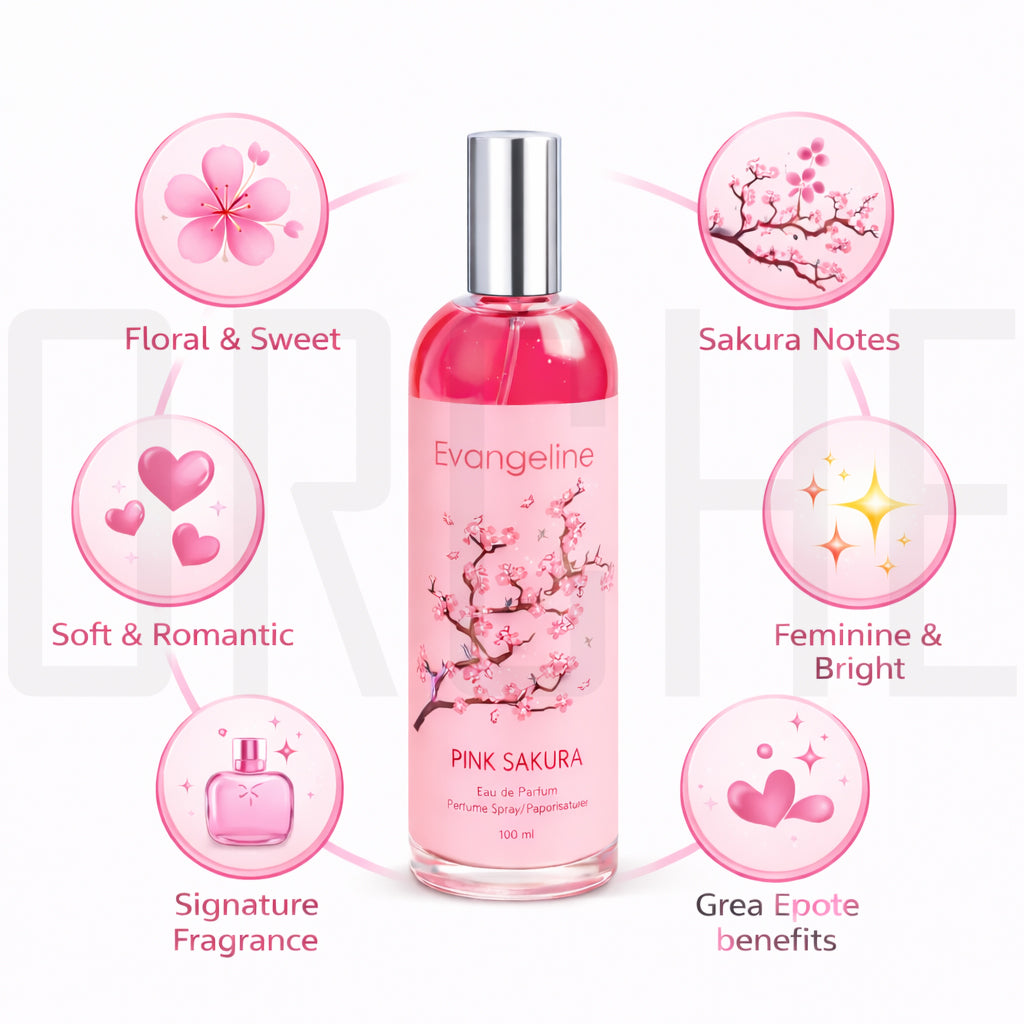 Evangeline Sakura Eau de Parfum 100ml – Long-Lasting Floral Fragrance for Women