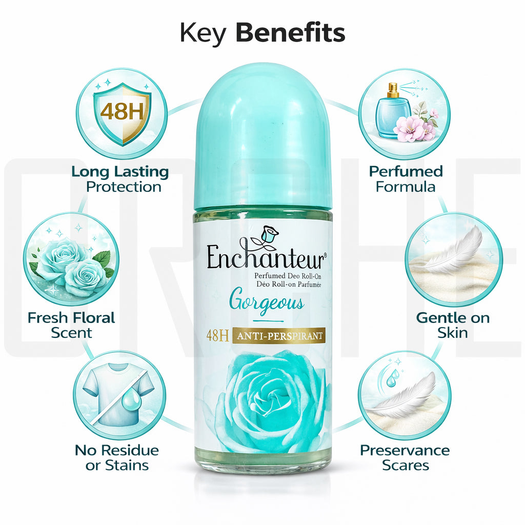 Enchanteur Perfumed Deo Roll-On – 48 Hour Anti-Perspirant for Women | Long-Lasting Floral Roll-On