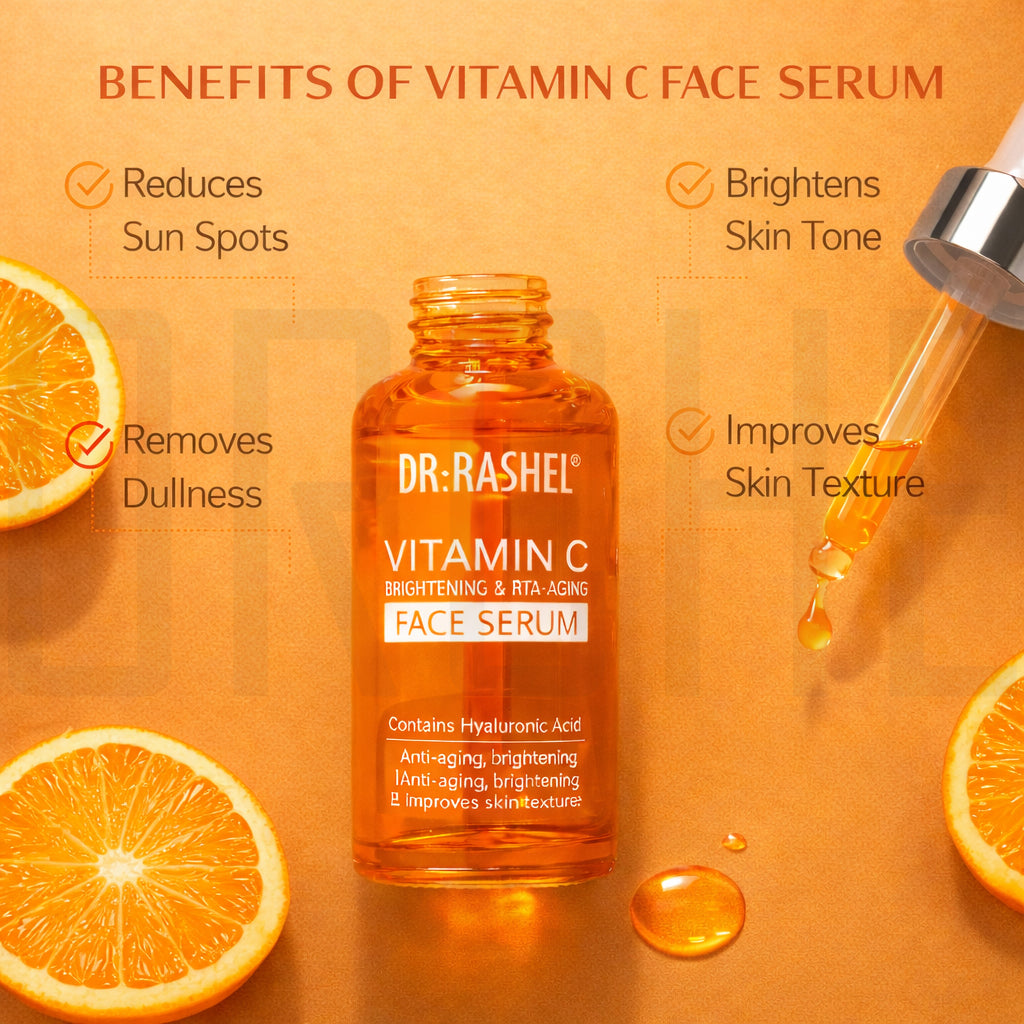 Dr. Rashel Vitamin C Face Serum — Brightening & Anti-Aging Serum with Hyaluronic Acid