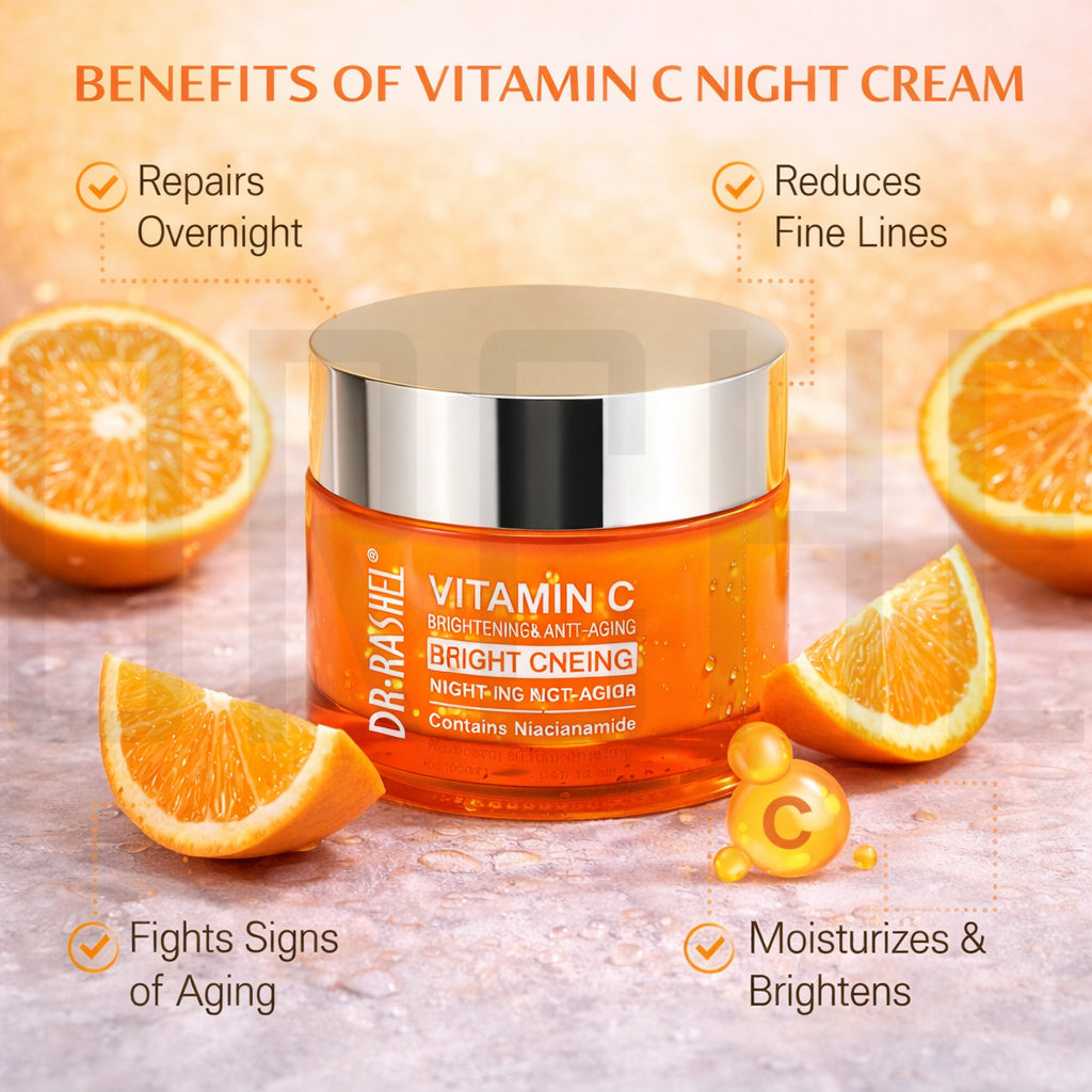 Dr. Rashel Vitamin C Night Cream — Brightening & Anti-Aging Overnight Treatment with Niacinamide