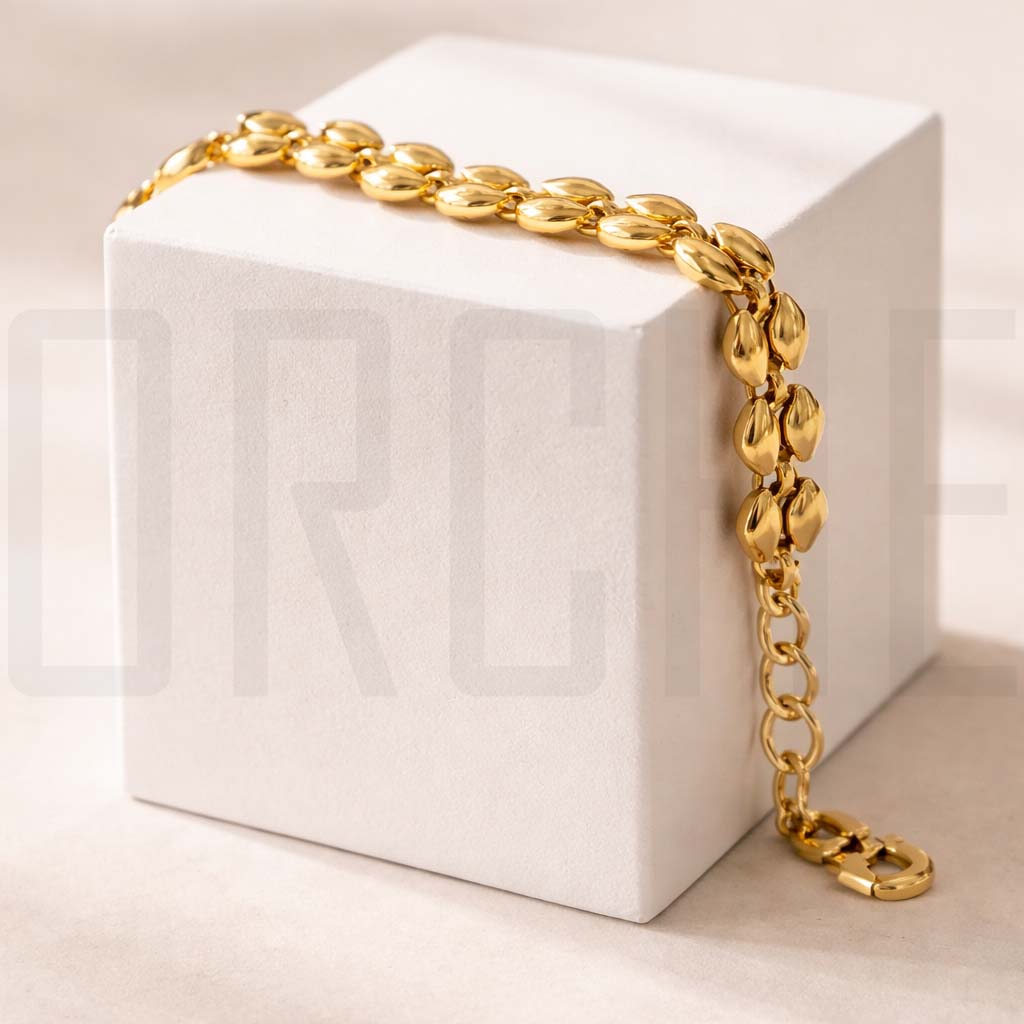 Premium Gold Imitation Chain Bracelet for Women – Adjustable, Elegant Daily & Occasion Wear Jewelry