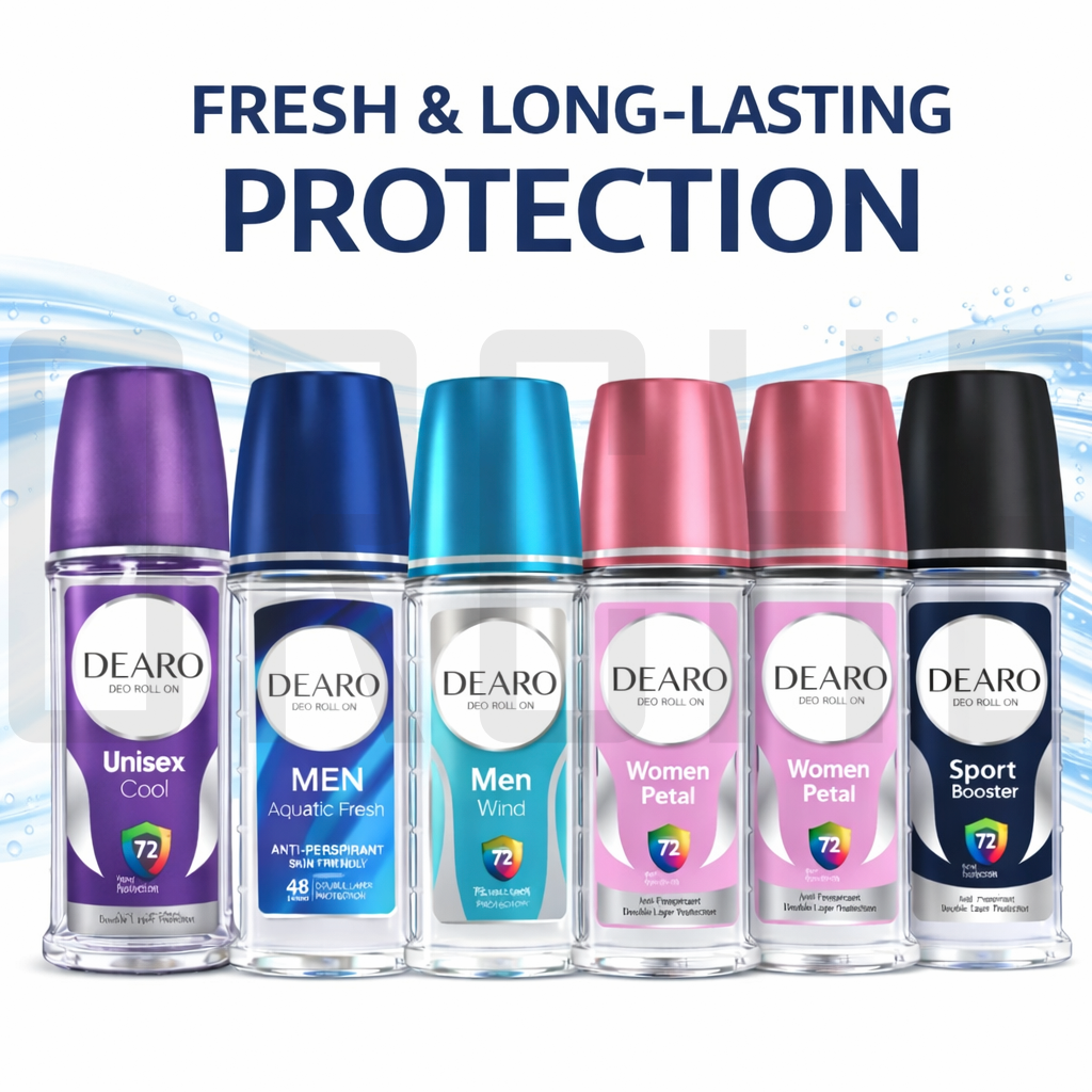 DEARO Unisex Anti-Perspirant Roll-On – 72 Hour Protection | Long-Lasting Deodorant for Men & Women